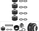YD - 4 Pcs / Pack Water Cooling Compression Fitting for Rigid Acrylic Tube od 16mm Black DS02133-01 7354395256430