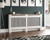 Arlington Radiator Cover mdf Modern Cabinet Slatted Grill, White, Extra Large 3331346 5056512961433