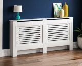 Milton Radiator Cover mdf Modern Cabinet Slatted Grill, White, Extra Large 333502 5056512956316