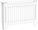 Homcom - Radiator Cover Painted Slatted MDF Cabinet Lined Grill 5055974825024 5055974825024