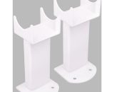 Warmehaus - Floor Mounting Brackets for Oval Column Radiator 2PC/Set White 100-1101 5055653201538