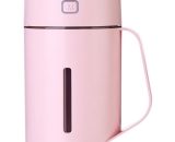 LEDs Humidifier Cup 420ML Air Cleaner USB Aroma Diffuser,model: Pink&Without battery L3482P-2 791304365130