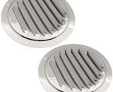 5' Round Louvered Air Vent, 316 Stainless Steel Marine Boat Vent Cover, 2 Pcs US1-2649 4683387600207