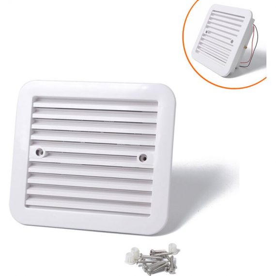 12V White Air Vent with Caravan Side Vent for Dustproof rv Trailer, Mute 6250009810405 6250009810405