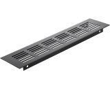 Ventilation grid for baseboard plate aluminum 250x60mm in black color - Primematik KH13100 8434852213608