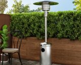 Livingandhome 13KW Gas Powered Patio Heater Freestanding With Wheel, Silver LG0761 742521051771