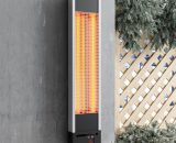 Wall Mounted Electric Infrared Patio Heater with Remote Control - Livingandhome LG0873 747492410206
