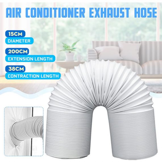 15X200Cm White Polypropylene Exhaust Pipe Tube And Steel Wire For Portable Air Conditioner SSCA06867 6162151333872