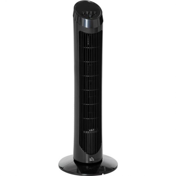 30' Tower Fan Noise Reduction Wind 3-Level Cool abs Indoor Black - Homcom 5055974873469 5055974873469