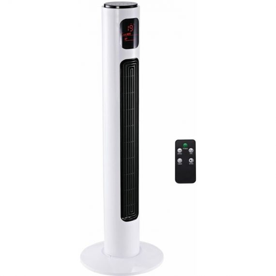 38 Inch Tower Fan with 70° Oscillation 3 Speed and 3 Mode White - Homcom 5055974873490 5055974873490