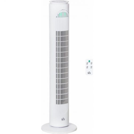 30 Inch led Tower Fan 70° Oscillation 3 Speed 3 Mode Remote Controller - Homcom 5056399120305 5056399120305