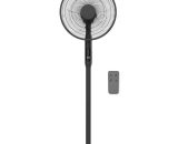 Black 14inch Oscillating Pedestal Standing Fan with Timer Adjustable 67-129cm - Cozytek CTSF14BL 5060452748290