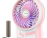 Betterlifegb - Mini Table Fan, usb Fan Personal Office Portable Rechargeable Battery Silencer 2600mAh 3 Speed ​​Powerful Wind for Kitchen Home Travel BETGB007756 9088659325324