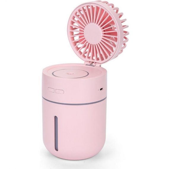 3 in 1 Mini usb Personal Humidifier Fan, 3 Modes Cool and Quiet Fan Small Fan for Office Desk Travel Outside,Pink - Betterlife LOW022628 9466991714752
