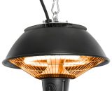Outsunny - Patio Ceiling Heater Hanging Halogen Hook Chain Black 600W 5055974882805 5055974882805