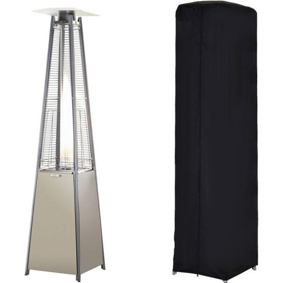 Outsunny - 10.5KW Patio Gas Heater Outdoor Pyramid Propanes Heater w/ Cover 5055974833807 5055974833807