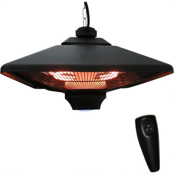 Outsunny - 2kw Electric Heater LED Halogen Heating Hanging Light Outdoor Remote 5055974856905 5055974856905