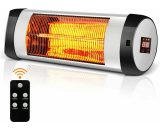 Costway - 1500W Electric Infrared Heater Wall Mounted Garden Patio Heater Remote Control FP10035GB 615200215644