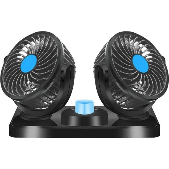 12v Double Head Fan, Double Head Electric Cooling Fan，360° Rotation 2 Speeds Suitable for All Home Cars Or With 12VDC Cigarette Lighter Socket TM1030245-AC 9360953957396
