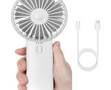Usb Rechargeable Handheld Fan, 5200mAh Battery Silent Mini Fan with 3 Speed Adjustable Portable Fan for Home, Office and Travel(White) - Litzee LI006573 6002560731961