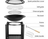 Homfa - Outdoor Fire Pit BBQ Firepit Brazier Garden Square Table Stove Patio Heater [φ54.5cm x70cm] H11017903 735940010443