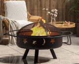 Outdoor Garden Patio Round Fire Pit Heater with Dust Mesh - Livingandhome AI0804 747492496583