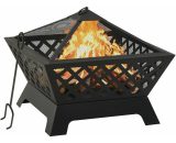 Betterlifegb - Fire Pit with Poker 64 cm XXL Steel23985-Serial number 311894