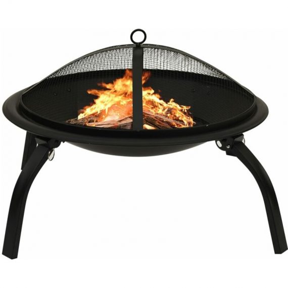 2-in-1 Fire Pit and BBQ with Poker 56x56x49 cm Steel24540-Serial number 313352