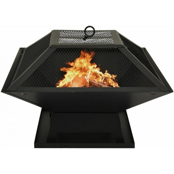2-in-1 Fire Pit and BBQ with Poker 46.5x46.5x37 cm Steel24542-Serial number 313354