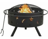 Betterlifegb - Fire Pit with Poker 76 cm xxl Steel23983-Serial number 311892