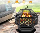 Heavy Duty Hexagonal Firepit Outdoor Brazier Garden bbq Stove Patio Heater Fire Pit with Poker DR-W1_1