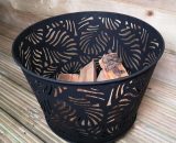 39cm Outdoor Garden Fire Pit / Fire Basket / Wood Burner Bowl in Black FB8200700_1 5060907229930