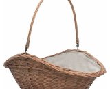 Devenirriche - Firewood Basket with Handle 60x44x55 cm Natural Willow - Brown MM-29084