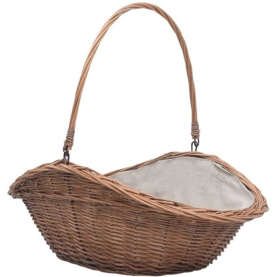 Asupermall - Firewood Basket with Handle 60x44x55 cm Natural Willow 286988UK 797394207251