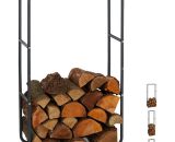 Relaxdays Firewood Rack, Log Stacking Aid, Steel, For In- and Outdoor Use, Wood Pile Shelf, H x W 100 x 60 cm, Anthracite 10026018_948_FR 4052025933616