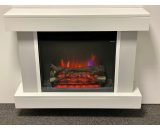 Foxley Electric Fireplace Fire Heater Heating Real Log Effect Remote - White - Suncrest FOX1024 5060534980709