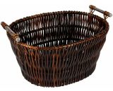 Hearth & Home Dark Wicker Basket With Chrome Handles - HH305 344680 5017193366924