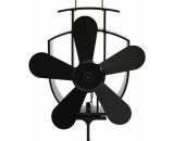 Devenirriche - Heat Powered Stove Fan 5 Blades Black - Black MM-55092