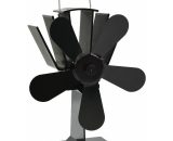 Heat Powered Stove Fan Black 5 Blades - Vidaxl 8719883992754 8719883992754