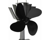 Heat Powered Stove Fan Black 4 Blades Vidaxl 8719883992747 8719883992747