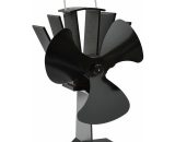 Heat Powered Stove Fan Black 3 Blades vidaXL 8719883992730 8719883992730