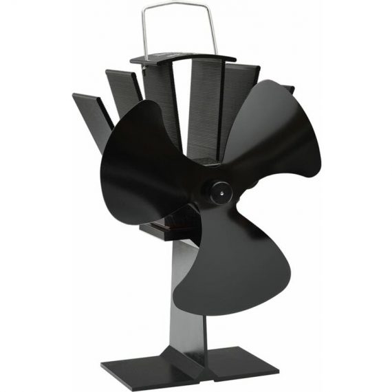 Heat Powered Stove Fan Black 3 Blades vidaXL 8719883992730 8719883992730