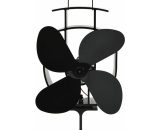Asupermall - Heat Powered Stove Fan 4 Blades Black 51237UK 797394249893
