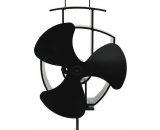 Hommoo - Heat Powered Stove Fan 3 Blades Black DDvidaXL51236_UK