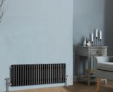 Traditional Cast Iron Style Radiator Anthracite Central Heating Rads Horizontal 3 Column 300 x 1190mm WTG-T300-26A 7425650349058