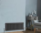 Traditional Anthracite Horizontal Cast Iron Style Radiator Double Column 300 x 1010mm WTG-D300-22A 7425650348594