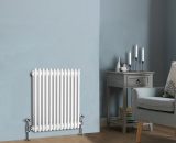Traditional Cast Iron Style Radiator Central Heating Rads White Horizontal 3 Column 600x605mm WTG-T600-13W 7425650349126