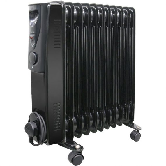11 Fin Oil Filled Radiator 240V 2500W Electric Portable Heater 3 Heat Thermostat 422OR-A07S-11B