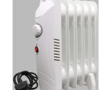 Oil Filled Radiator 6 Fin 800W Mini Electric Portable Heater w/ Thermostat White 422OR-B12-6W