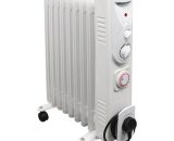 White Oil Filled Radiator Portable Electric Heater Thermostat 9 Fin 2000W With Timer 422OR-B18TM-9W-a3